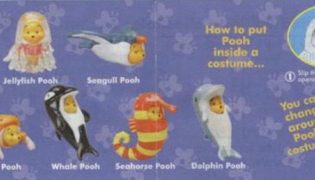 Yujin Disney Gashapon Winnie The Pooh Peek-A-Pooh Animal Wear Part 8 Ocean Edition 8 Collection Figure Set Sale