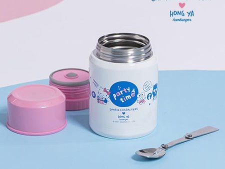 Sanrio Characters Party Time Taiwan Hong Ya Hamburgers Limited 304 Stainless Steel 500ml Thermos Can w  Spoon Hot on Sale