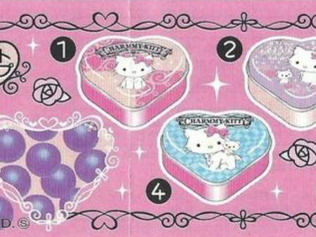 Yujin Sanrio Charmmy Hello Kitty Gashapon Oyatsu King Heart Shape 5 Mini Metal Box Figure Set Sale