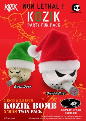 Toy2R Frank Kozik Kozik Mini Bomb X mas Party Fun Twin Pack White Crystal ver 2  Vinyl Figure Set For Sale