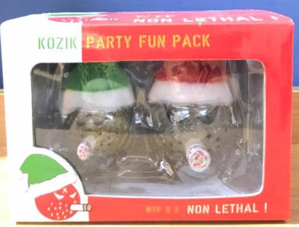 Toy2R Frank Kozik Kozik Mini Bomb X mas Party Fun Twin Pack White Crystal ver 2  Vinyl Figure Set For Sale