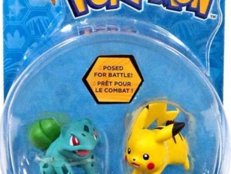 Tomy Pokemon Pocket Monster Battle Collection Bulbasaur vs Pikachu Trading Figure Hot on Sale