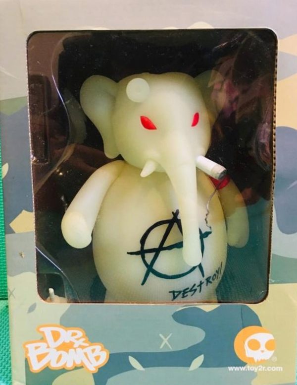 Toy2R Frank Kozik Dr. Bomb GID Ver 8  Vinyl Figure Signed For Cheap