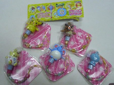 Tomy Pokemon Pocket Monster Gashapon 5 Mascot Strap Collection Figure Set Fashion