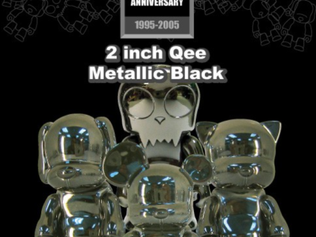 Toy2R Qee 10th Anniversary Metallics Black 2  Toyer Cat Bear Dog Figure Online now