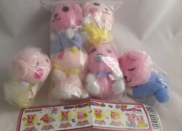 Yujin Gashapon Baby Postpet Characters 6 Mini Plush Doll Strap Collection Figure Set For Cheap